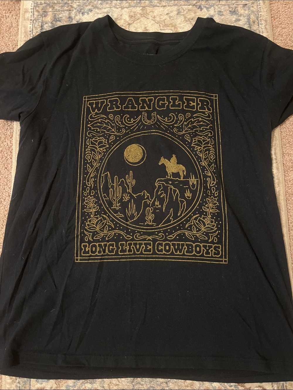 Wrangler Black Graphic Tee - Long Live Cowboys
